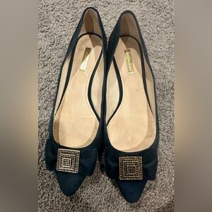 Louise et Cie Blue Suede Flats with Decorative Ornament